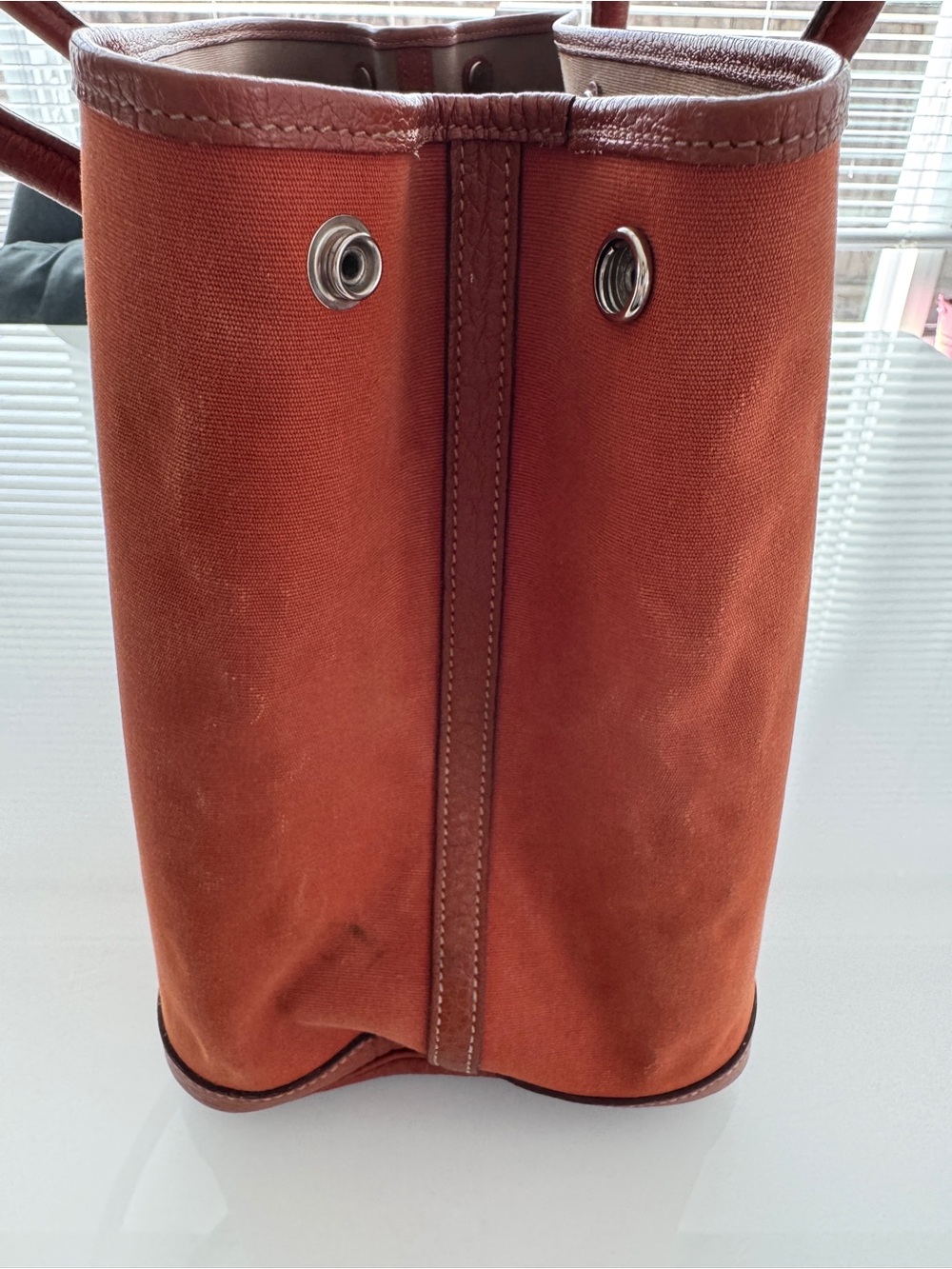 Hermès Garden Party 36 (MM) in Classic Hermes Orange Canvas & Leather - Picture 8 of 15